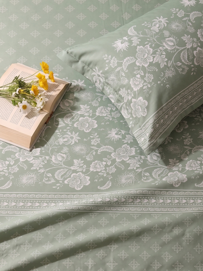 CELESTIA 100% Cotton Luxury Bedsheet | 250 TC Satin Weave | King Size 108 x 108 Inches | Ultra Soft & Elegant (Copy) (Copy) (Copy) (Copy)
