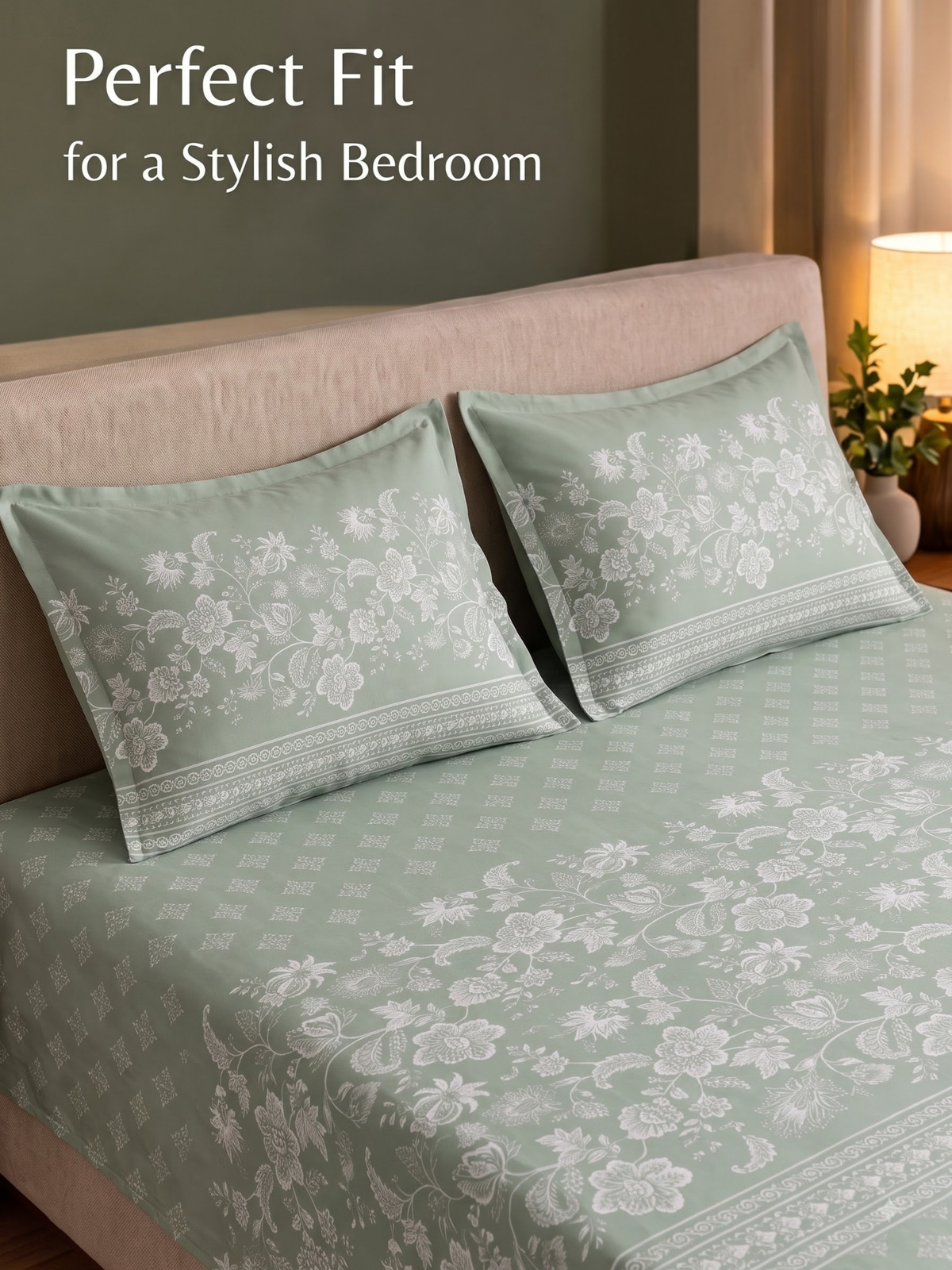 CELESTIA 100% Cotton Luxury Bedsheet | 250 TC Satin Weave | King Size 108 x 108 Inches | Ultra Soft & Elegant (Copy) (Copy) (Copy) (Copy)