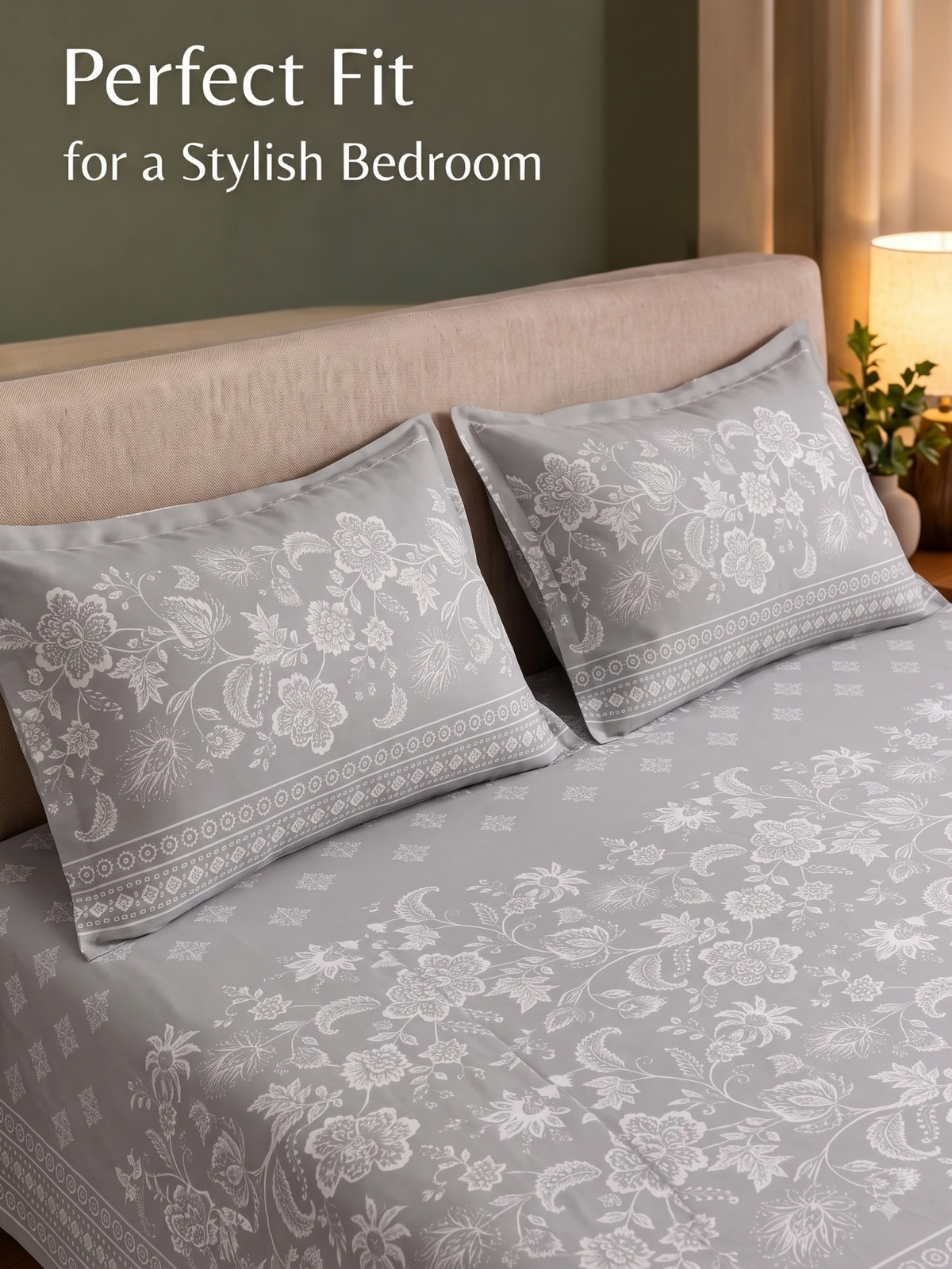 CELESTIA 100% Cotton Luxury Bedsheet | 250 TC Satin Weave | King Size 108 x 108 Inches | Ultra Soft & Elegant (Copy) (Copy) (Copy) (Copy) (Copy)