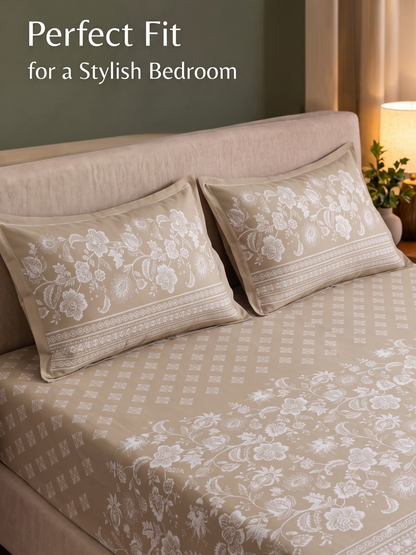 CELESTIA 100% Cotton Luxury Bedsheet | 250 TC Satin Weave | King Size 108 x 108 Inches | Ultra Soft & Elegant (Copy) (Copy) (Copy) (Copy) (Copy) (Copy)