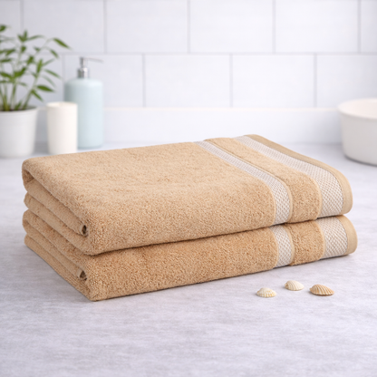 Mafatlal Daffodil Bath Towel – Brown, Cotton