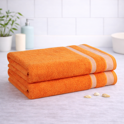 Mafatlal Daffodil Bath Towel – Orange, Cotton