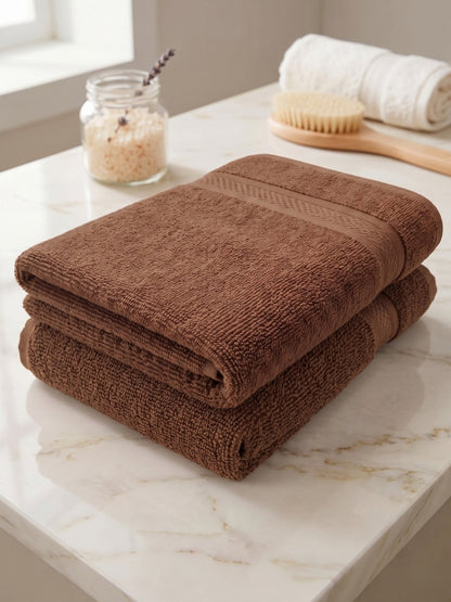 Daisy 100% Cotton Terry Bath Towel Set of 2 | 450 GSM | Soft & Absorbent | 75 x 150 cm