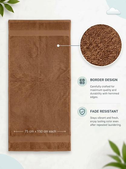 Daisy 100% Cotton Terry Bath Towel Set of 2 | 450 GSM | Soft & Absorbent | 75 x 150 cm