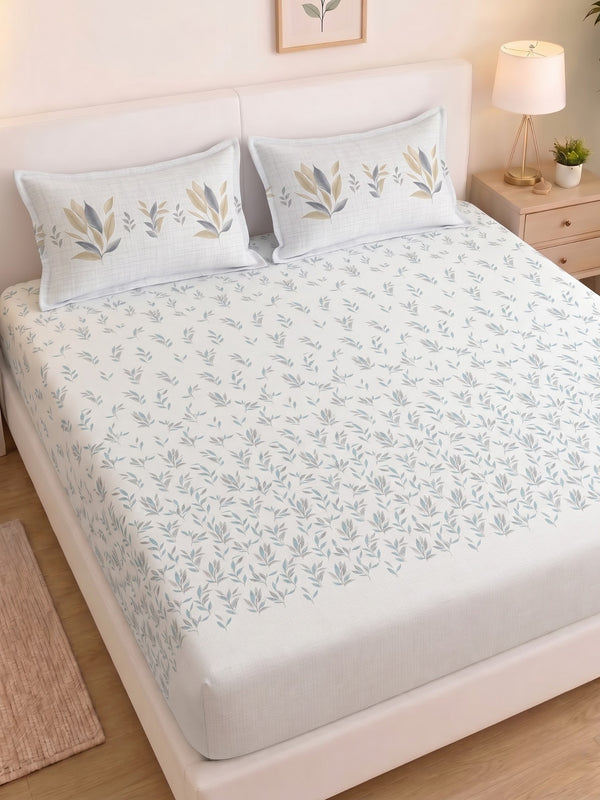 DAZZEL KING 100% Cotton Bedsheet | 210 TC Premium Fabric | King Size 108 x 108 Inches | Includes 2 Pillow Covers