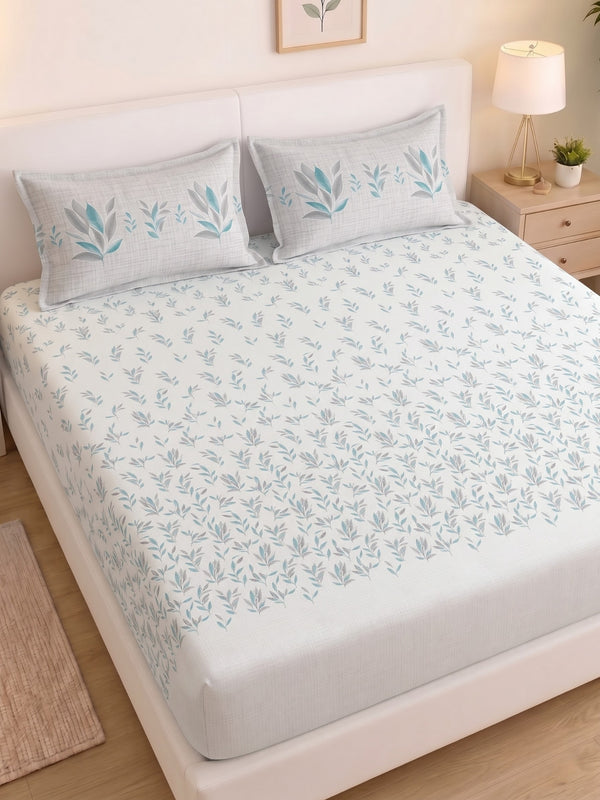 DAZZEL KING 100% Cotton Bedsheet | 210 TC Premium Fabric | King Size 108 x 108 Inches | Includes 2 Pillow Covers