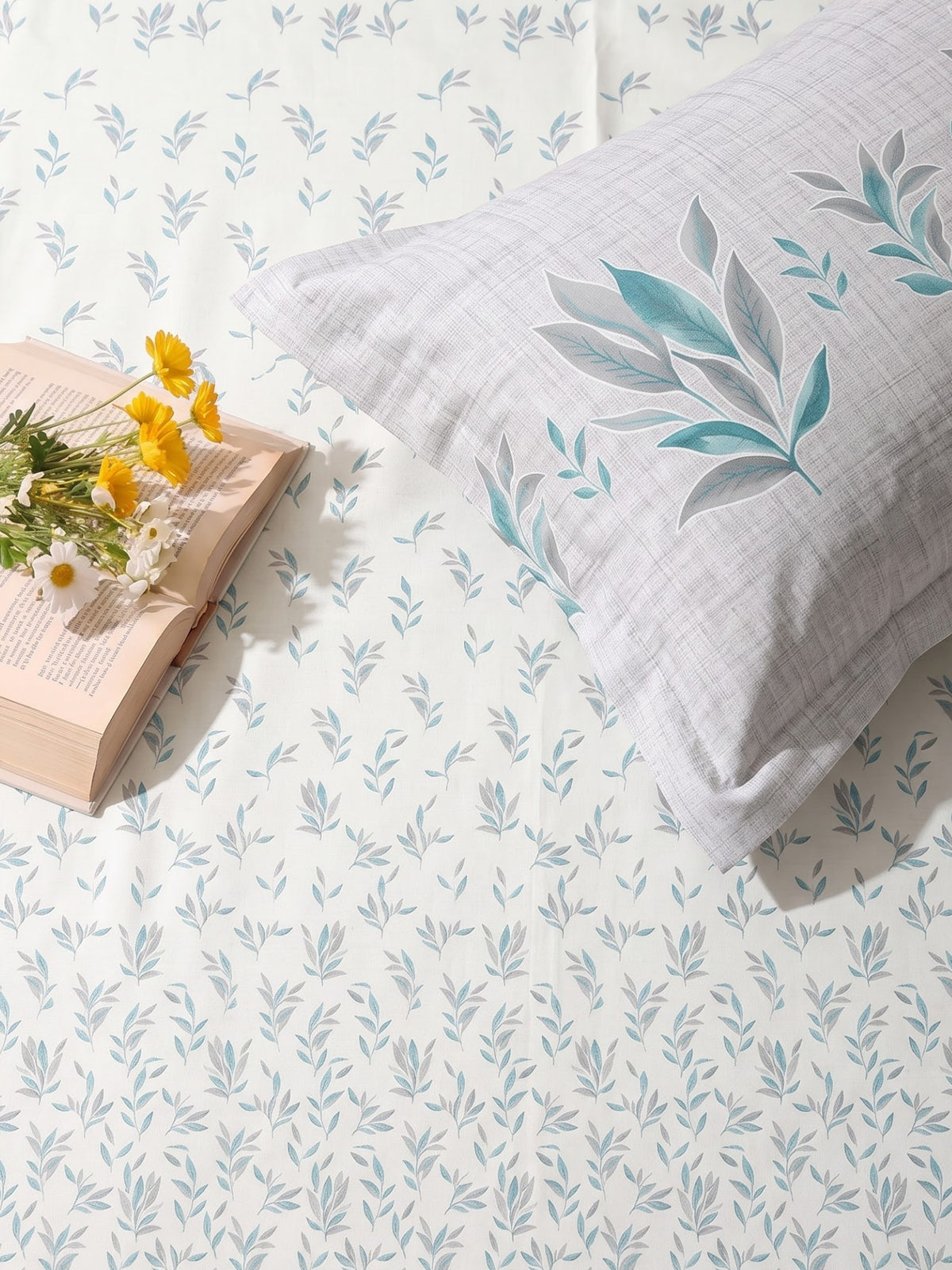 DAZZEL KING 100% Cotton Bedsheet | 210 TC Premium Fabric | King Size 108 x 108 Inches | Includes 2 Pillow Covers