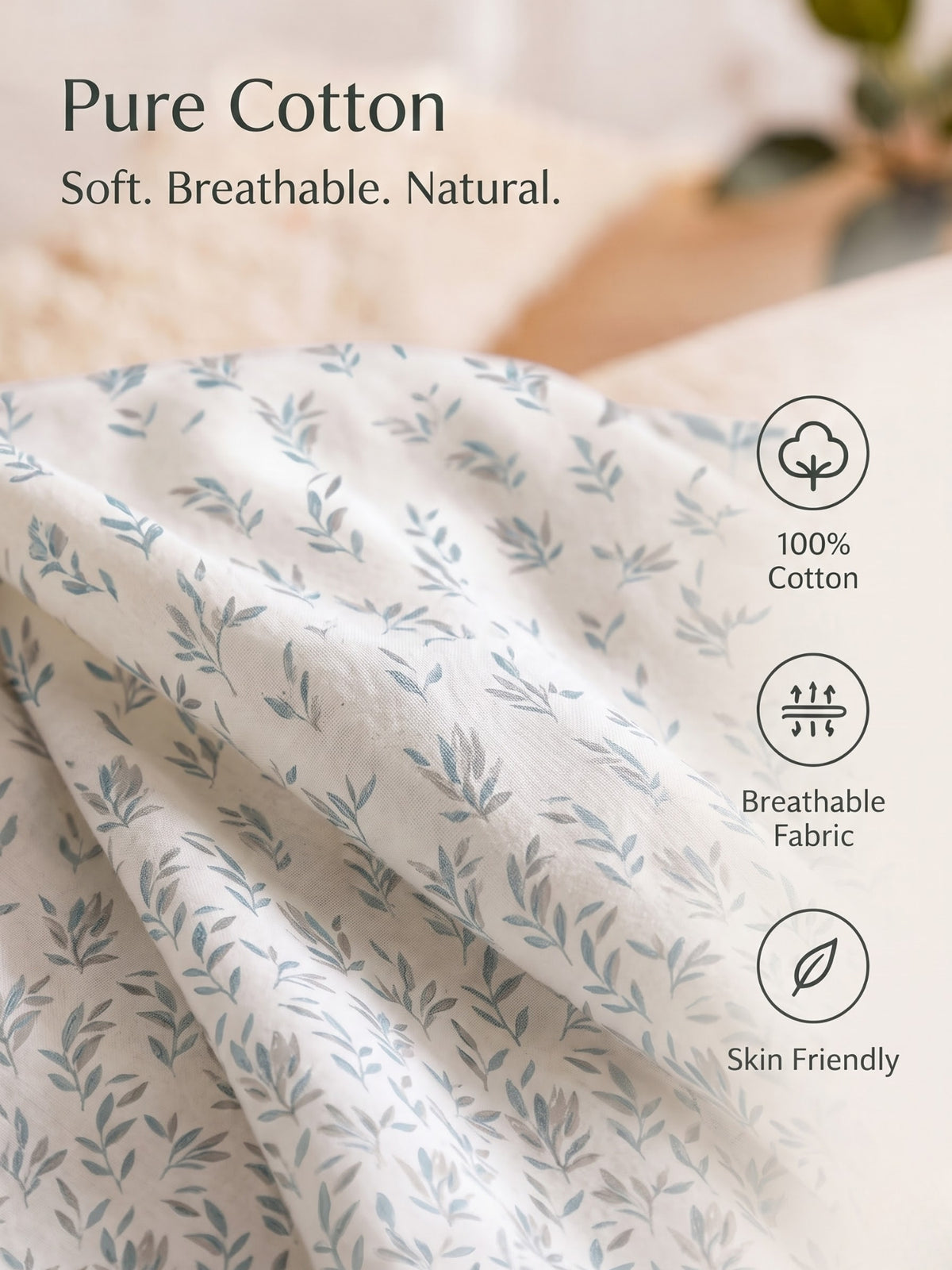DAZZEL KING 100% Cotton Bedsheet | 210 TC Premium Fabric | King Size 108 x 108 Inches | Includes 2 Pillow Covers
