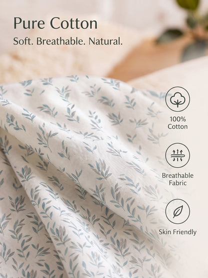 DAZZEL KING 100% Cotton Bedsheet | 210 TC Premium Fabric | King Size 108 x 108 Inches | Includes 2 Pillow Covers