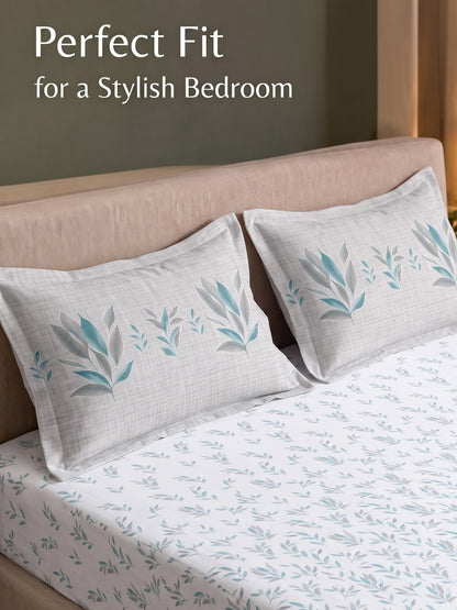 DAZZEL KING 100% Cotton Bedsheet | 210 TC Premium Fabric | King Size 108 x 108 Inches | Includes 2 Pillow Covers
