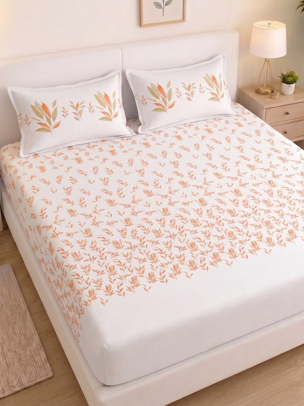 DAZZEL KING 100% Cotton Bedsheet | 210 TC Premium Fabric | King Size 108 x 108 Inches | Includes 2 Pillow Covers