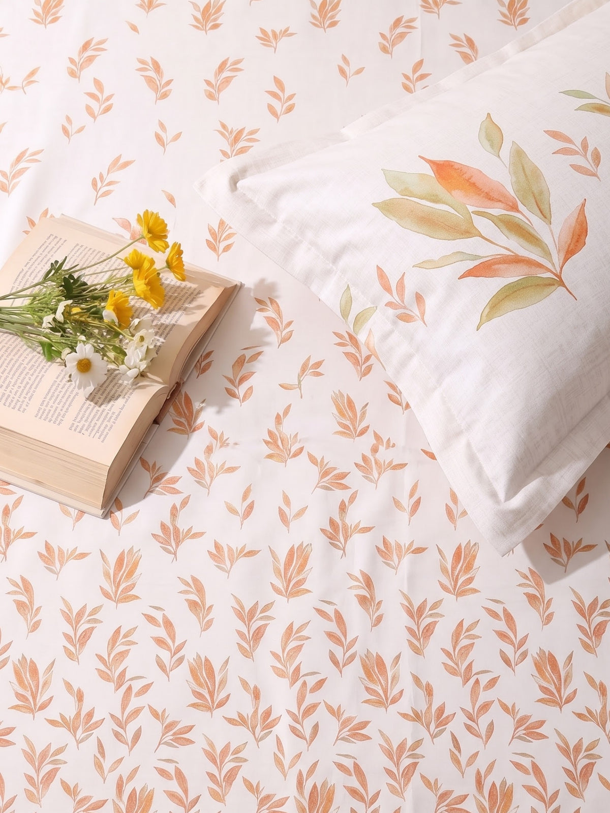 DAZZEL KING 100% Cotton Bedsheet | 210 TC Premium Fabric | King Size 108 x 108 Inches | Includes 2 Pillow Covers