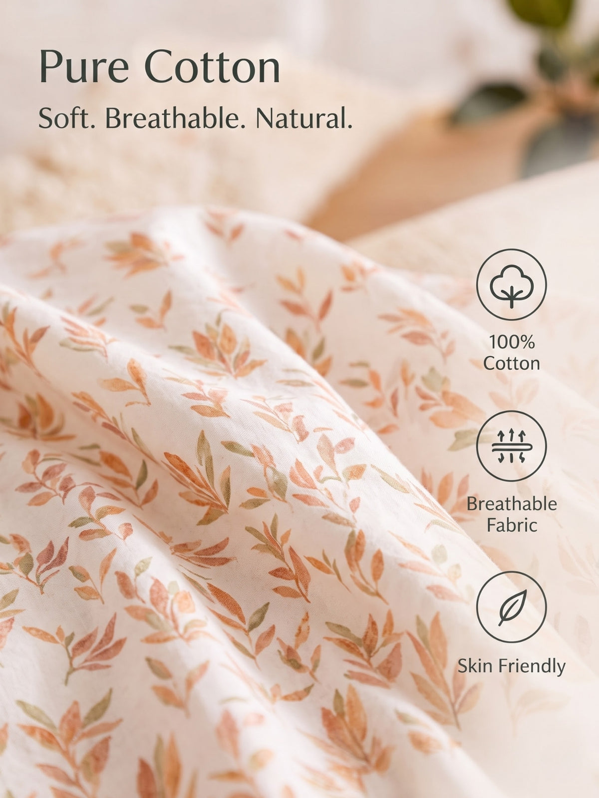 DAZZEL KING 100% Cotton Bedsheet | 210 TC Premium Fabric | King Size 108 x 108 Inches | Includes 2 Pillow Covers