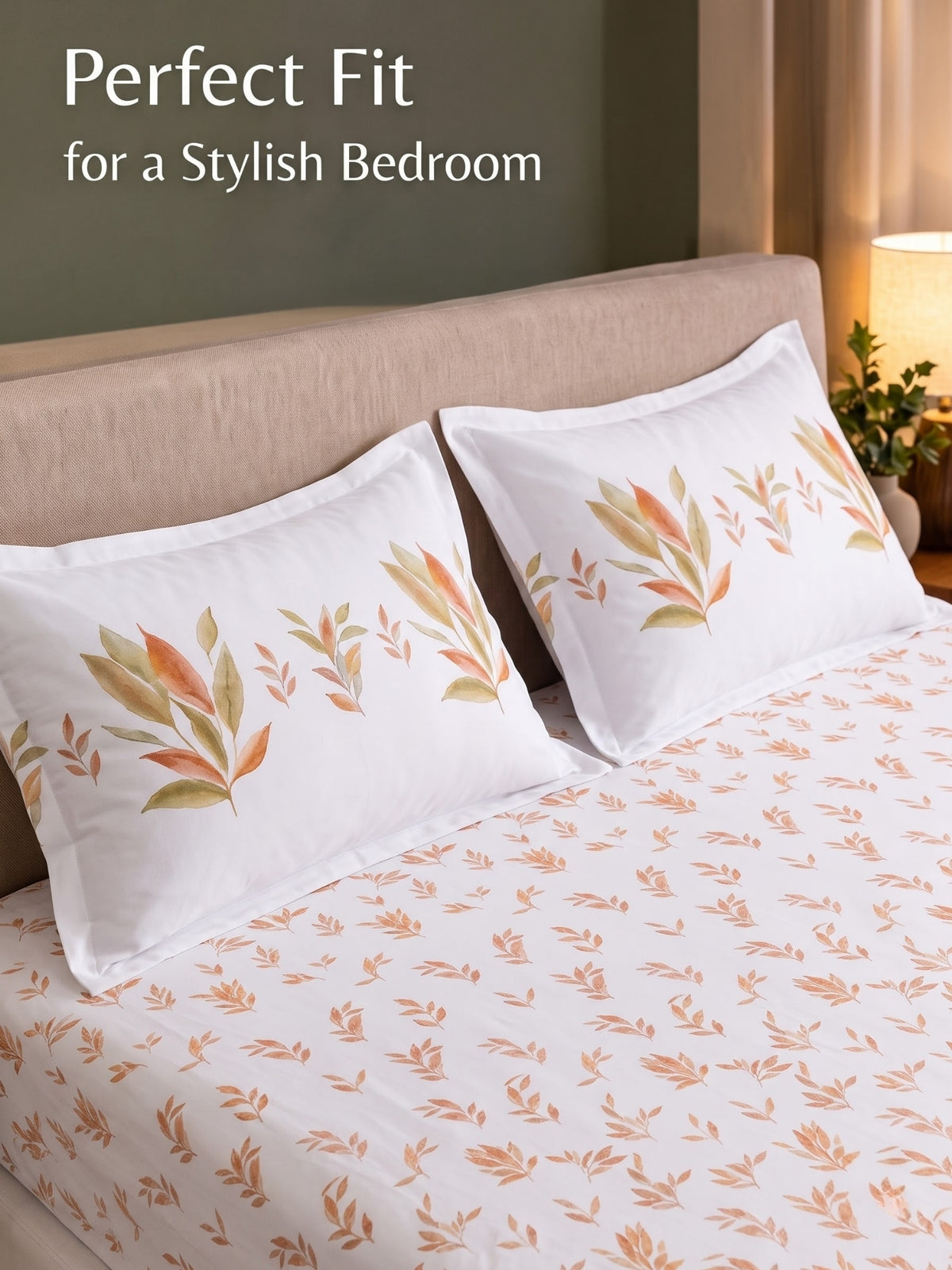 DAZZEL KING 100% Cotton Bedsheet | 210 TC Premium Fabric | King Size 108 x 108 Inches | Includes 2 Pillow Covers