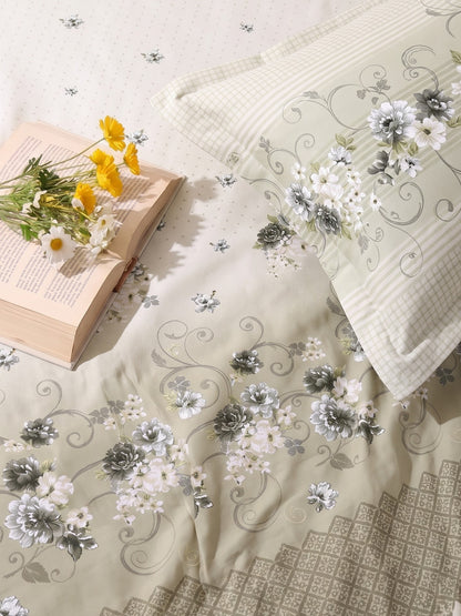 DAZZEL KING 100% Cotton Bedsheet | 210 TC Premium Fabric | King Size 108 x 108 Inches | Includes 2 Pillow Covers