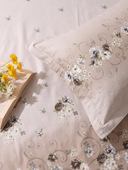 DAZZEL KING 100% Cotton Bedsheet | 210 TC Premium Fabric | King Size 108 x 108 Inches | Includes 2 Pillow Covers