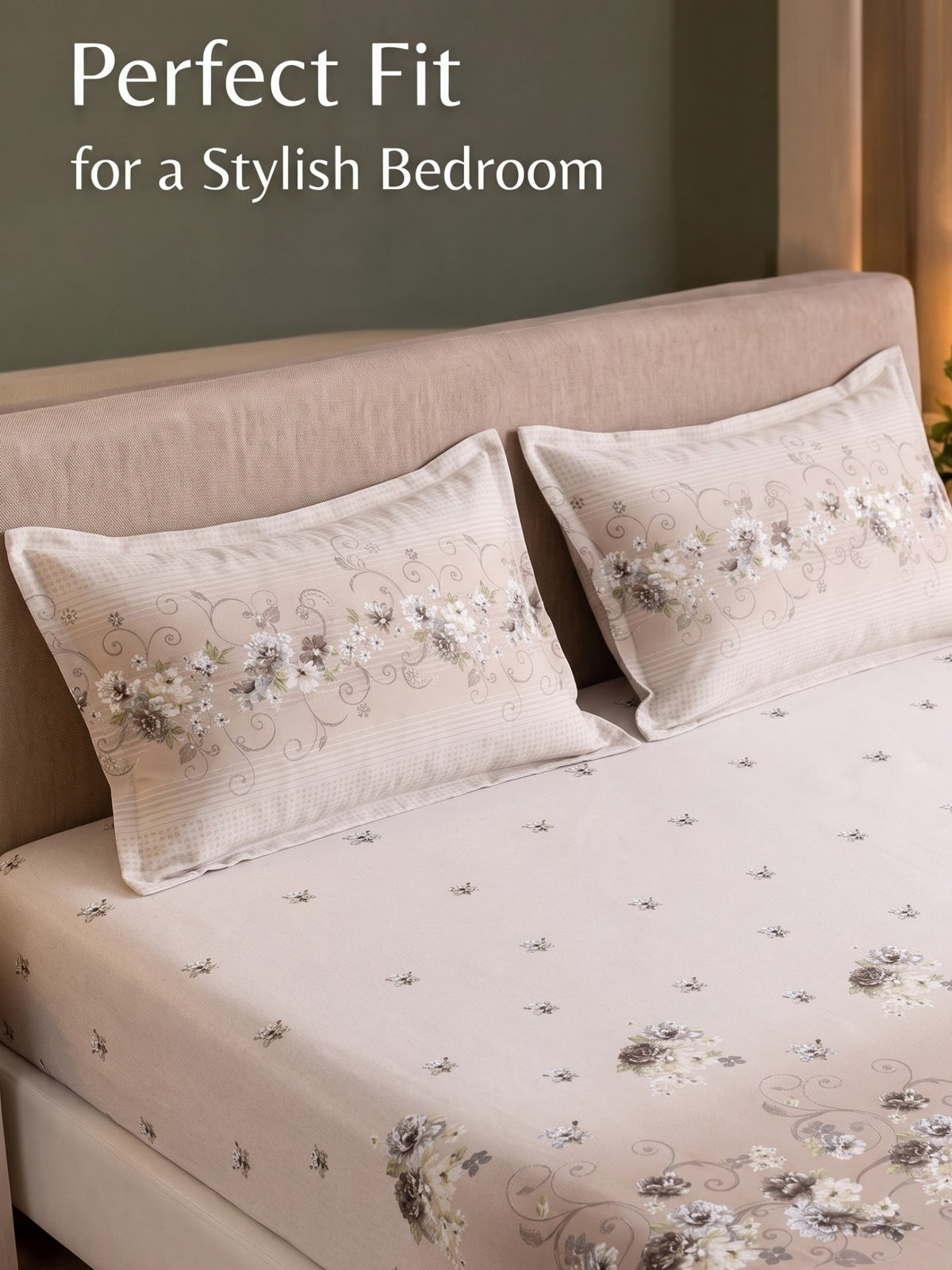 DAZZEL KING 100% Cotton Bedsheet | 210 TC Premium Fabric | King Size 108 x 108 Inches | Includes 2 Pillow Covers