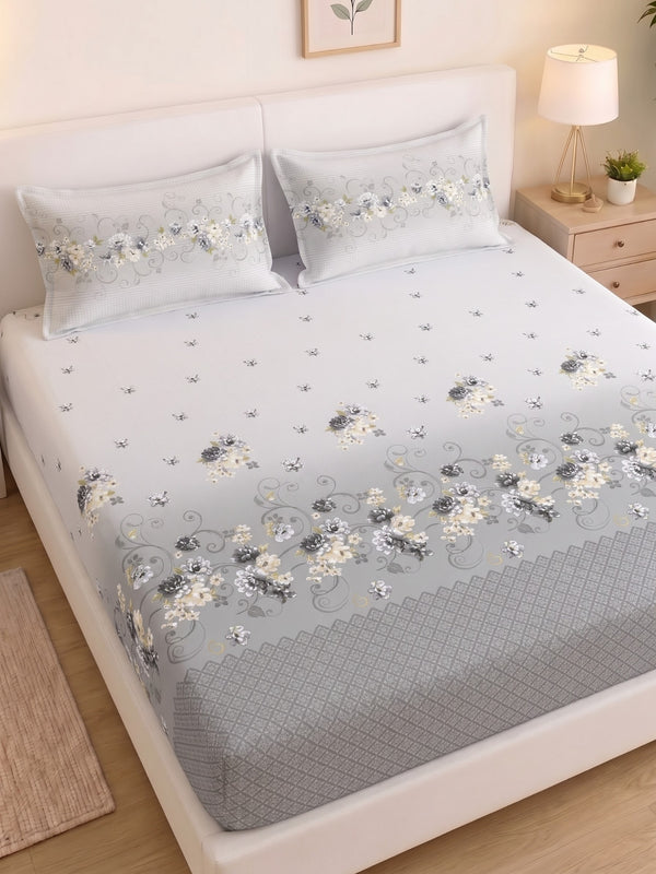 DAZZEL KING 100% Cotton Bedsheet | 210 TC Premium Fabric | King Size 108 x 108 Inches | Includes 2 Pillow Covers
