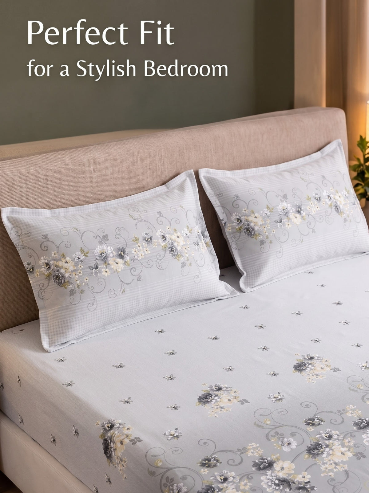 DAZZEL KING 100% Cotton Bedsheet | 210 TC Premium Fabric | King Size 108 x 108 Inches | Includes 2 Pillow Covers