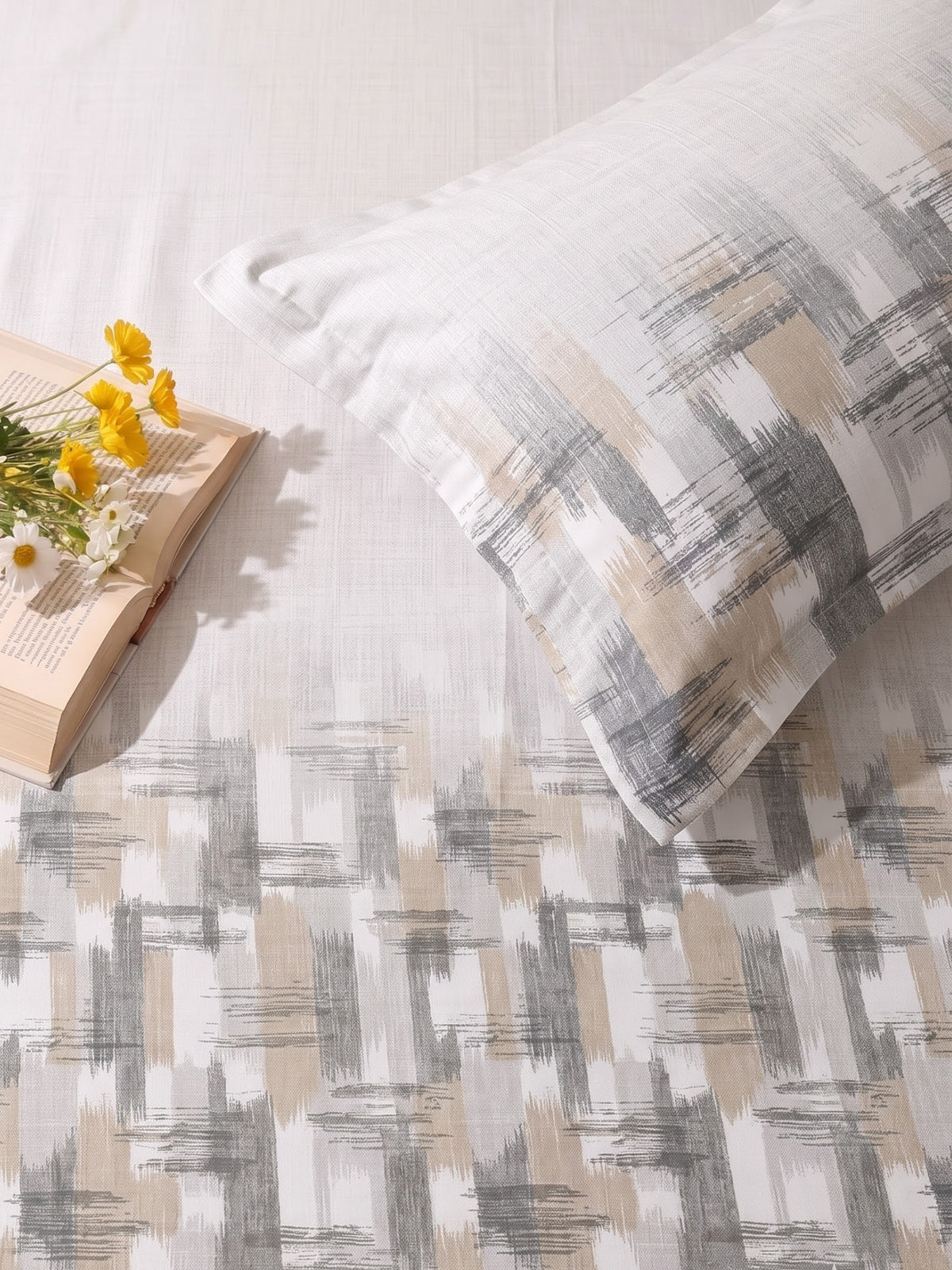 DAZZEL KING 100% Cotton Bedsheet | 210 TC Premium Fabric | King Size 108 x 108 Inches | Includes 2 Pillow Covers