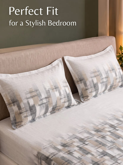 DAZZEL KING 100% Cotton Bedsheet | 210 TC Premium Fabric | King Size 108 x 108 Inches | Includes 2 Pillow Covers