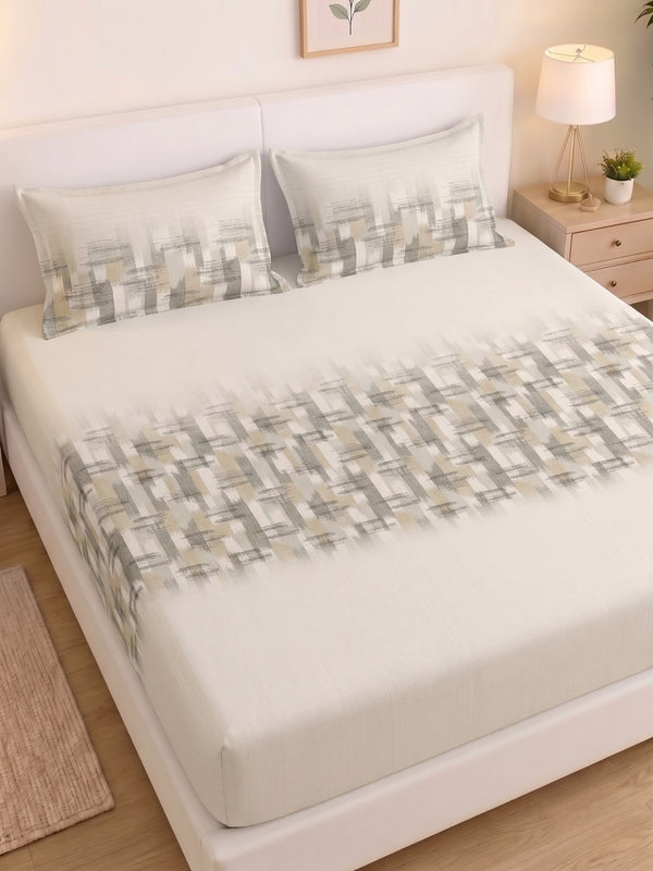 DAZZEL KING 100% Cotton Bedsheet | 210 TC Premium Fabric | King Size 108 x 108 Inches | Includes 2 Pillow Covers
