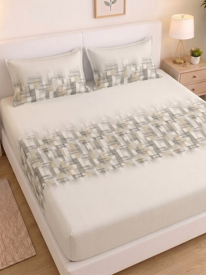 DAZZEL KING 100% Cotton Bedsheet | 210 TC Premium Fabric | King Size 108 x 108 Inches | Includes 2 Pillow Covers