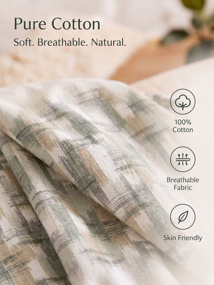 DAZZEL KING 100% Cotton Bedsheet | 210 TC Premium Fabric | King Size 108 x 108 Inches | Includes 2 Pillow Covers