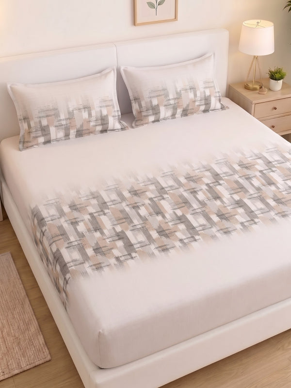 DAZZEL KING 100% Cotton Bedsheet | 210 TC Premium Fabric | King Size 108 x 108 Inches | Includes 2 Pillow Covers