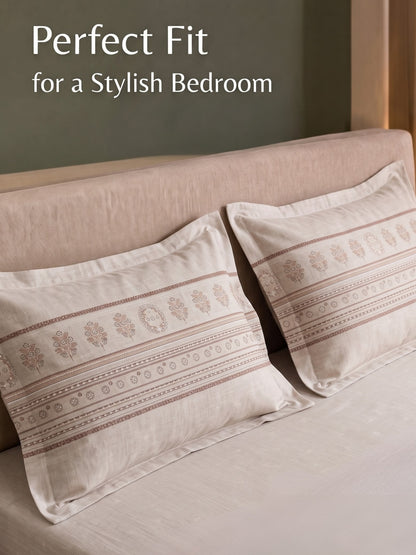 DAZZEL KING 100% Cotton Bedsheet | 210 TC Premium Fabric | King Size 108 x 108 Inches | Includes 2 Pillow Covers