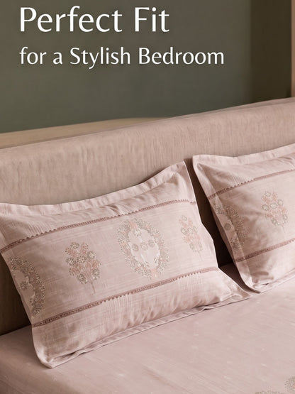 DAZZEL KING 100% Cotton Bedsheet | 210 TC Premium Fabric | King Size 108 x 108 Inches | Includes 2 Pillow Covers