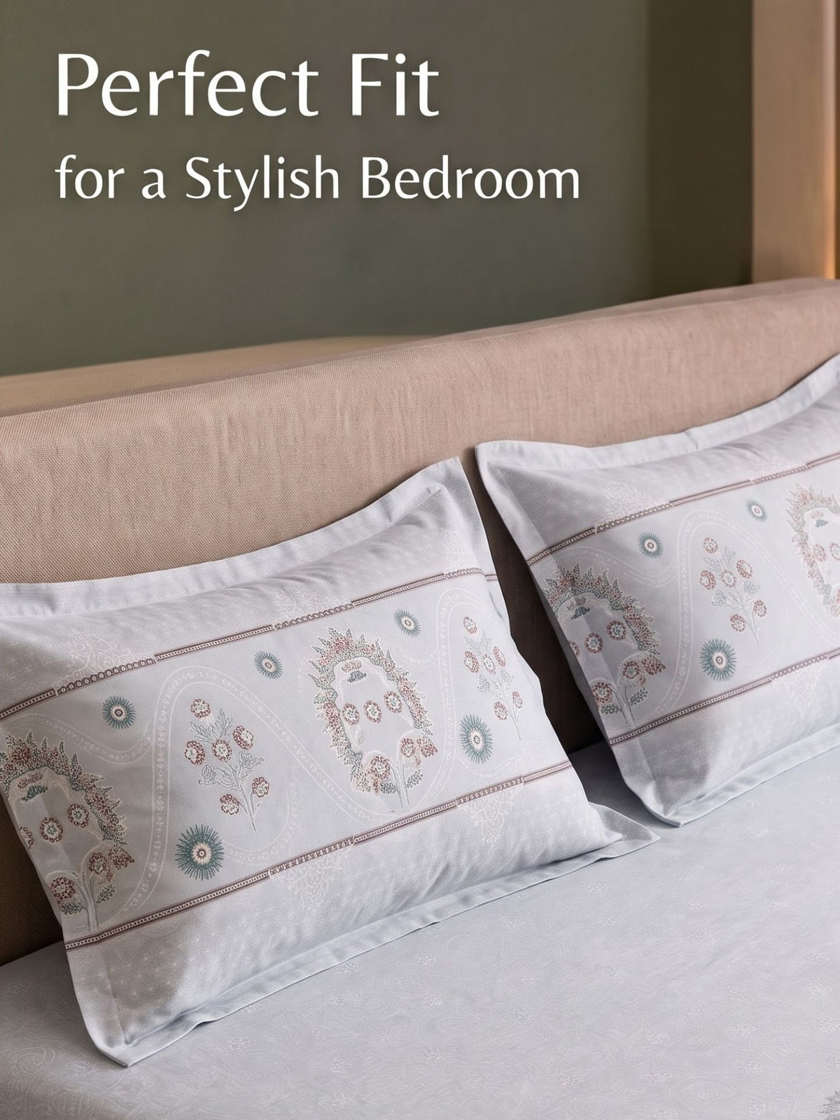 DAZZEL KING 100% Cotton Bedsheet | 210 TC Premium Fabric | King Size 108 x 108 Inches | Includes 2 Pillow Covers|Light Grey