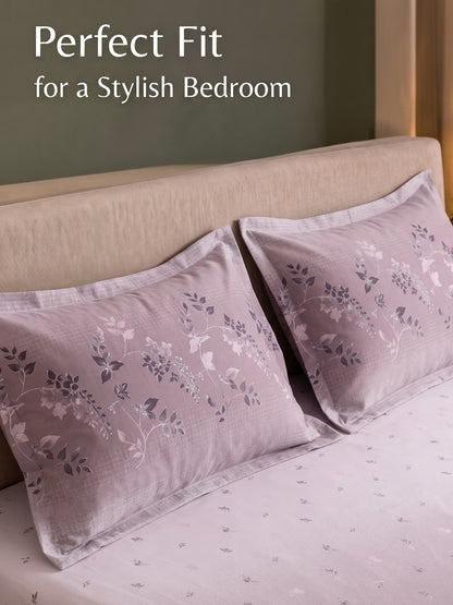 DAZZEL KING 100% Cotton Bedsheet | 210 TC Premium Fabric | King Size 108 x 108 Inches | Includes 2 Pillow Covers