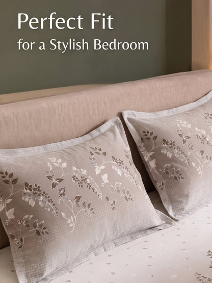 DAZZEL KING 100% Cotton Bedsheet | 210 TC Premium Fabric | King Size 108 x 108 Inches | Includes 2 Pillow Covers