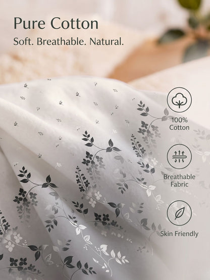 DAZZEL KING 100% Cotton Bedsheet | 210 TC Premium Fabric | King Size 108 x 108 Inches | Includes 2 Pillow Covers