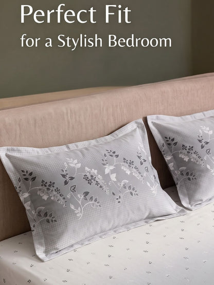 DAZZEL KING 100% Cotton Bedsheet | 210 TC Premium Fabric | King Size 108 x 108 Inches | Includes 2 Pillow Covers
