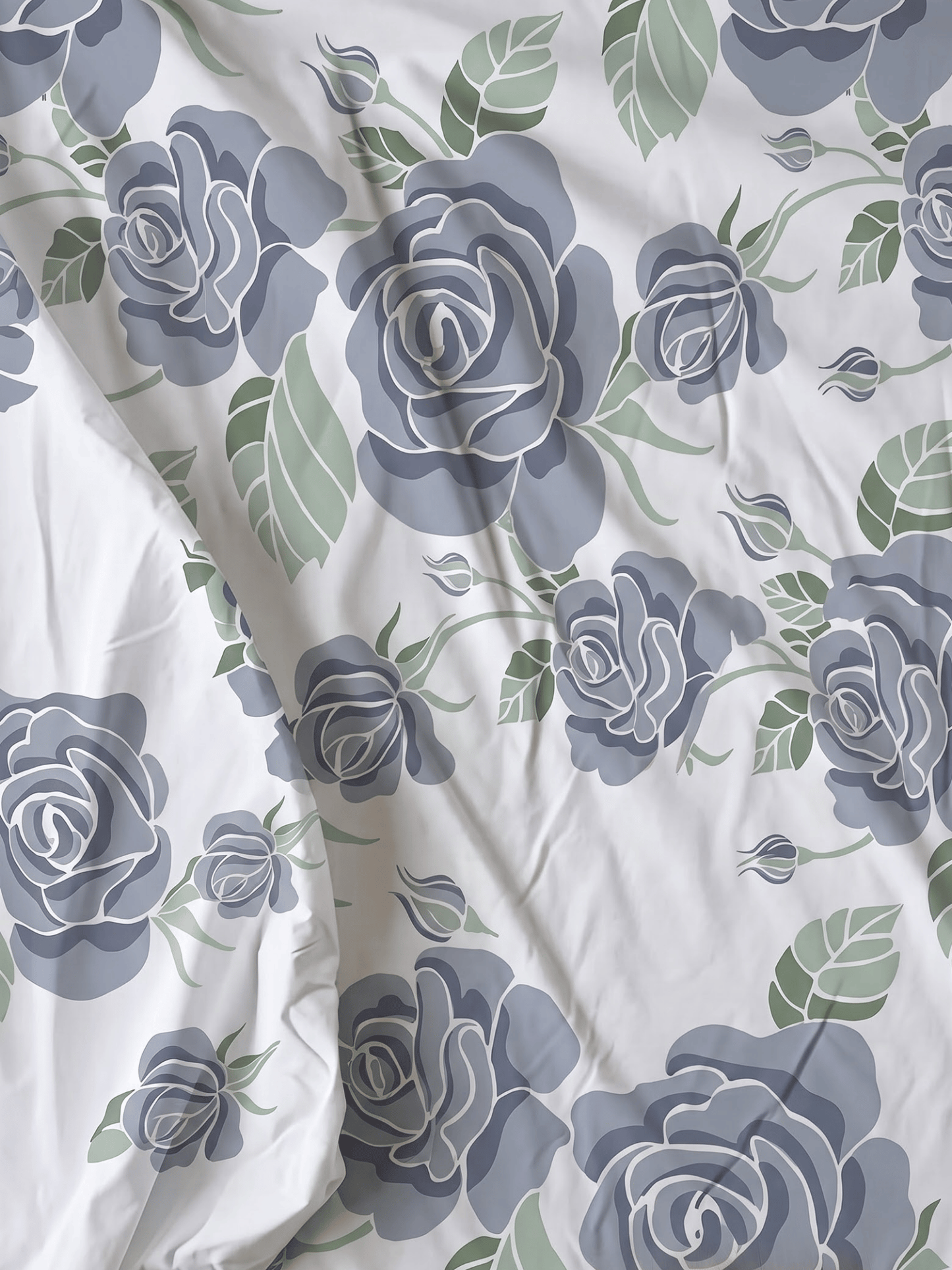 144 TC Fern Cotton Single Bedsheet 90 x 60 Inches with 1 Pillow Cover – Pewter Gray