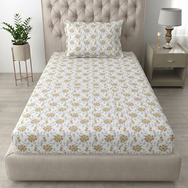 186 TC 100% Cotton Single Bedsheet | 90 x 60 Inch
