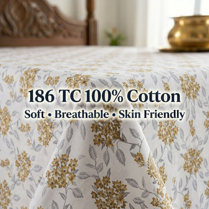 186 TC 100% Cotton Single Bedsheet | 90 x 60 Inch