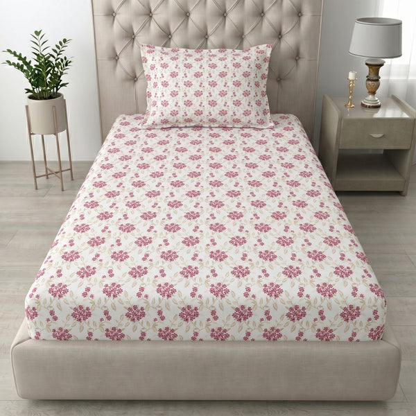 186 TC 100% Cotton Single Bedsheet | 90 x 60 Inch