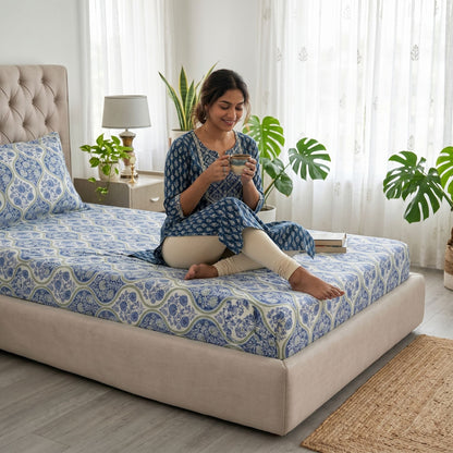 186 TC 100% Cotton Single Bedsheet | 90 x 60 Inch