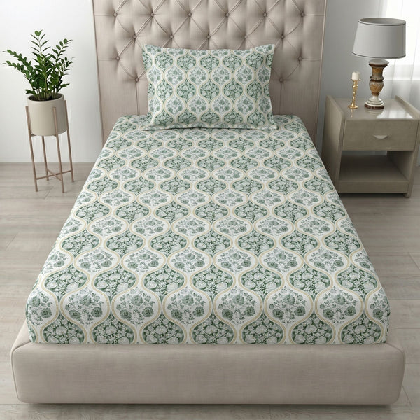 186 TC 100% Cotton Single Bedsheet | 90 x 60 Inch