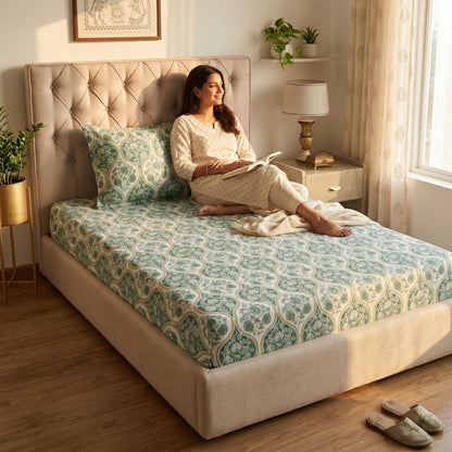 186 TC 100% Cotton Single Bedsheet | 90 x 60 Inch