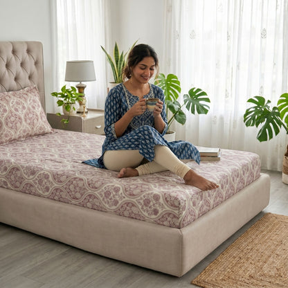 186 TC 100% Cotton Single Bedsheet | 90 x 60 Inch