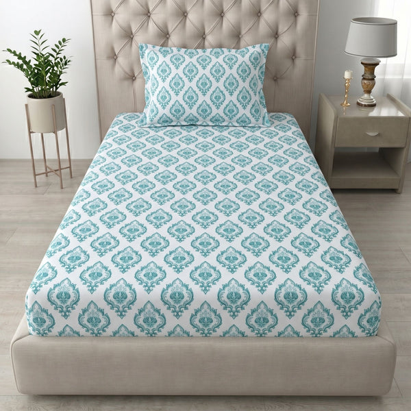 186 TC 100% Cotton Single Bedsheet | 90 x 60 Inch