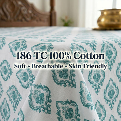 186 TC 100% Cotton Single Bedsheet | 90 x 60 Inch
