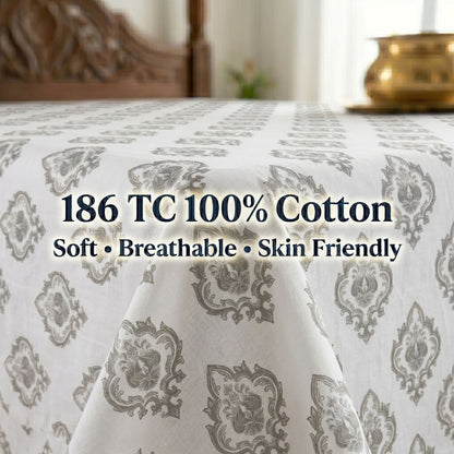 186 TC 100% Cotton Single Bedsheet | 90 x 60 Inch