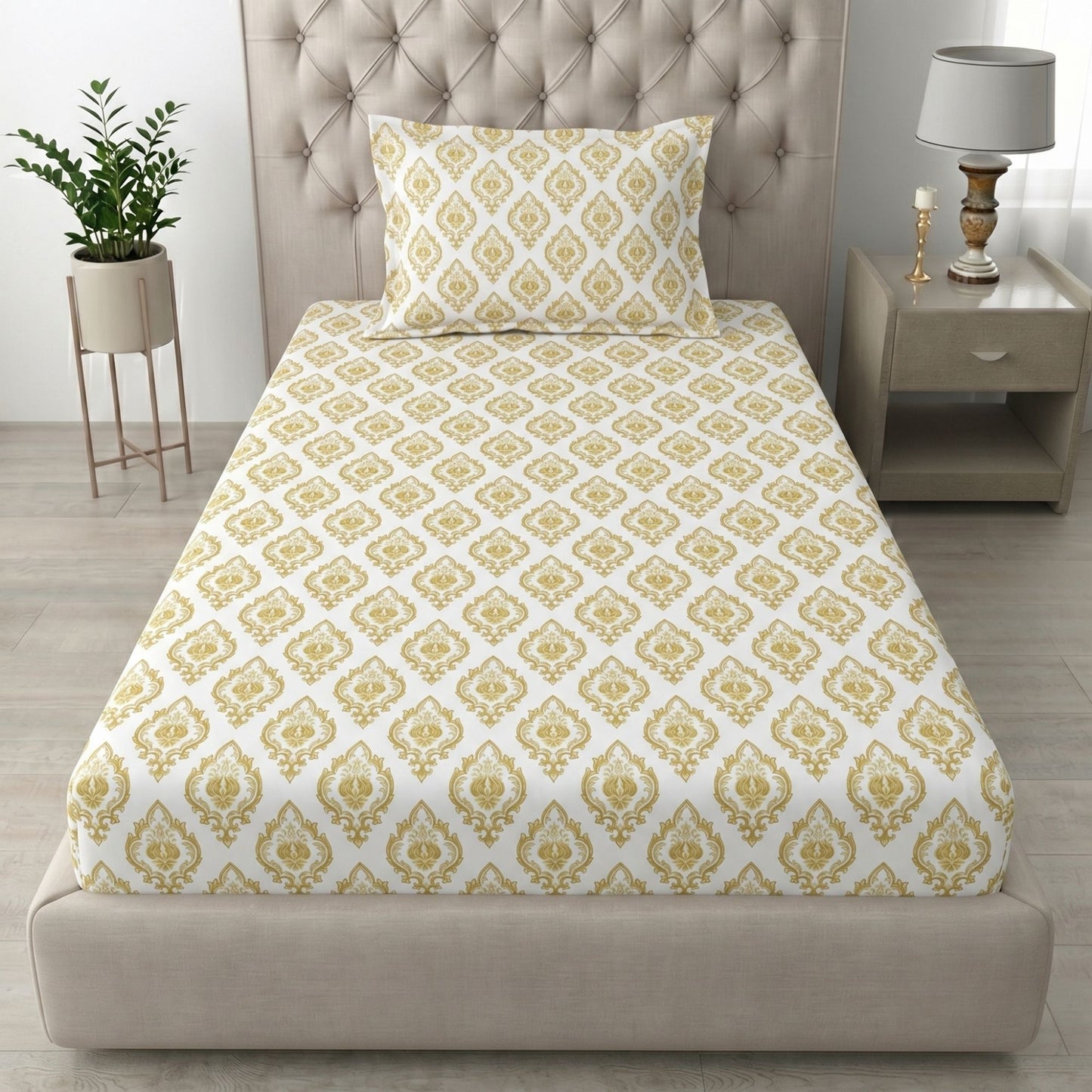 186 TC 100% Cotton Single Bedsheet | 90 x 60 Inch