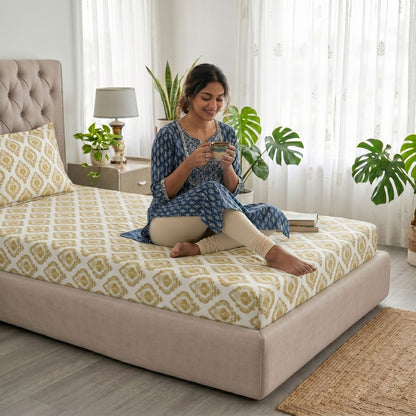 186 TC 100% Cotton Single Bedsheet | 90 x 60 Inch
