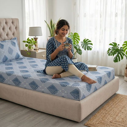 186 TC 100% Cotton Single Bedsheet | 90 x 60 Inch